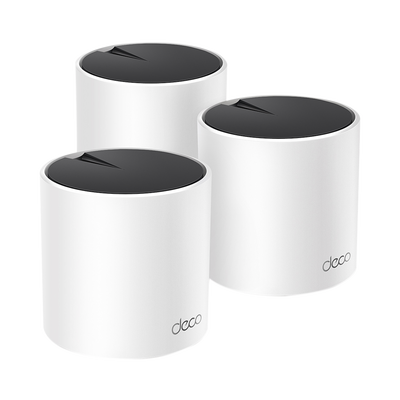 [DECOX55-3PACK] Kit 3 Routers Inalámbricos MESH Interior para Hogar / Doble Banda Wi-Fi 6 AX3000 Mbps / 3 Puerto Gigabit WAN/LAN / 2 Antenas Internas / Administración Mediante la App Deco (iOS, Android) / Protección HomeShield