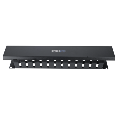 [LPCM-042U] Organizador de Cables Horizontal de 2U para Rack de 19" con Cubierta Metálica