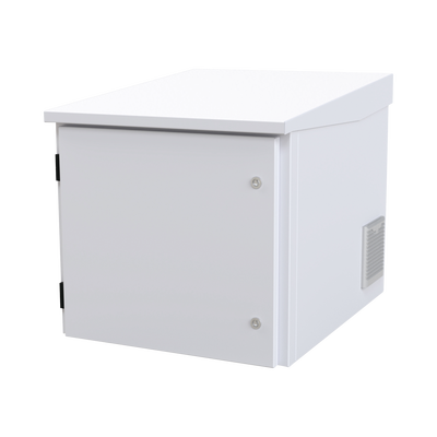 [LP-FORTE-6078-09U] Gabinete PROFUNDO hasta 705 mm  de profundidad, de Exterior de 9UR con Ventiladores y Termostato, Se envía el Gabinete Armado, (Montaje a poste o torre se vende por separado).
