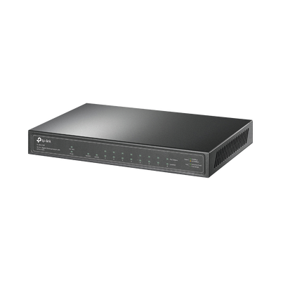 [TL-SG1210P] Switch de escritorio PoE+, no Administrable 8 puertos 10/100/1000 Mbps + 1 puertos 10/100/1000 Mbps (Uplink) + 1 puerto SFP, 63W