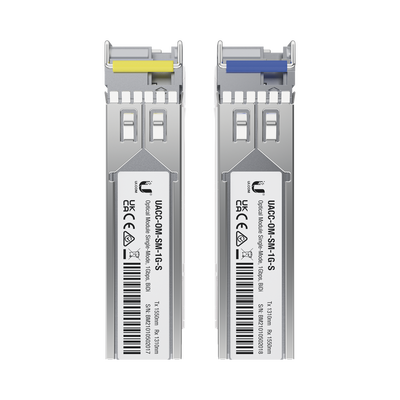 [UACC-OM-SM-1G-S-2] UFiber Módulo SFP, transceptor MiniGibic MonoModo 1 Gbps, distancia 3km, Simplex, un conector LC, incluye 2 tranceptores
