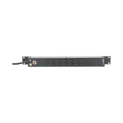 [HTCM1U6C] Multicontacto Horizontal (PDU) de 6 Contactos (NEMA 5-15R) Rack 19" 1UR. Voltaje Entrada/Salida: 120Vca/15A