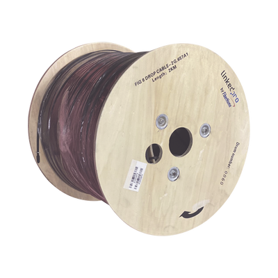 [IC-FIG8A1-2C/2KM] Carrete de 2 km de Fibra Óptica Aérea Mini Figura 8 G.657A1 Tipo Drop, Monomodo de 2 Hilos (Bifibra), Diseñada para Fusionarse, Color Negro, Span 80, (No Soporta Conectores Mecánicos)