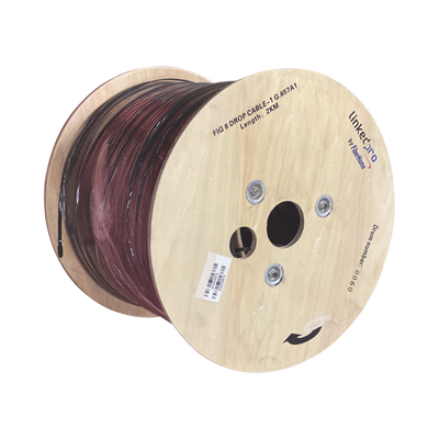 [IC-FIG8A1-1C/2KM] Carrete de 2 Kilómetros (6561.68 Pies) de Fibra Óptica Aérea Mini Figura 8 G.657A1 Tipo Drop, Monomodo de 1 Hilo (Unifibra), Color Negro, Span 80