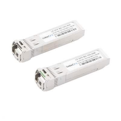 Transceptores Ópticos Bidireccionales SFP+ (Mini-Gbic) / Monomodo 1270 & 1330 nm / 10 Gbps / 10GBASE-BX / Conector LC/UPC Simplex / DDM / Hasta 60 km / 2 Piezas 