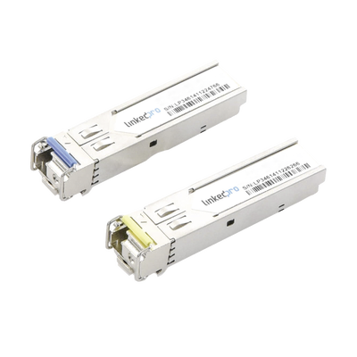 Transceptores Ópticos Industriales Bidireccionales SFP+ (Mini-Gbic) / Monomodo 1270 & 1330 nm / 10 Gbps / 10GBASE / Conector LC/UPC Simplex / DDM / Hasta 10 km / 2 Piezas