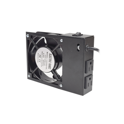 Ventilador 110 Vca con Clavija para Gabinete de Pared con 2 Tomas de Corriente 