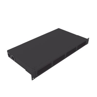 Distribuidor de Fibra Óptica Vacío 19 Pulgadas, Acepta 4 Placas Acopladoras de Linkedpro, Hasta 24 Fibras, 1UR, Incluye Charola de Empalme