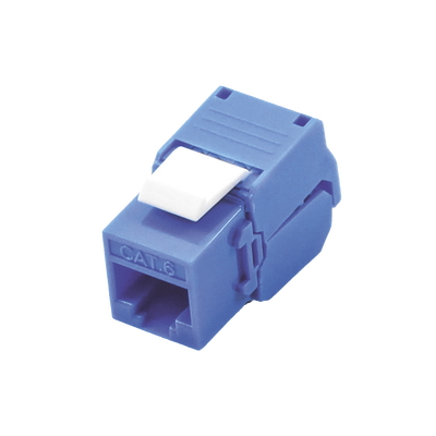 Módulo Jack Keystone Cat6 (Toolless), con Terminación en Ángulo 180 Grados Color Azul, Compatible con Faceplate y Patchpanel Linkedpro