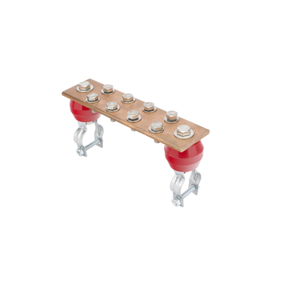 Barra Unión Torre 1000A / Cobre 100% / Compatible STZ30-45 / Aisladores Rojos / EIA-TIA-BICSI / TMGB-TGB