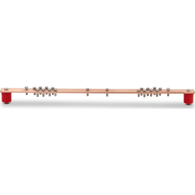 Barra Distribución Tierra Rack 19 in / Cobre 100% / 550A / Aisladores Rojos / 0.64 cm (0.25 in) / J-STD-607-A