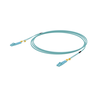 Jumper de Fibra Óptica Multimodo LC-LC Duplex 10 G, 50/125 OM3, Color Aqua, 3 Metros (9.84 Pies)