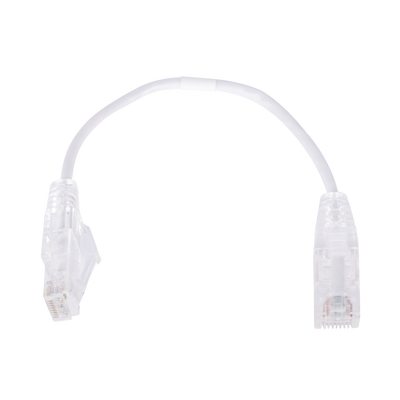 Cable de Parcheo Slim UTP Cat6 - 20 cm (7.87 Pulgadas) Blanco Diámetro Reducido (28 AWG)