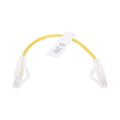 Cable de Parcheo Slim UTP Cat6 - 20 cm (7.87 Pulgadas) Amarillo Diámetro Reducido (28 AWG)