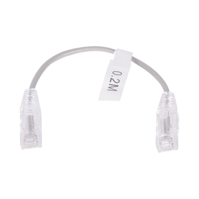 Cable de Parcheo Slim UTP Cat6 - 20 cm (7.87 Pulgadas) Gris Diámetro Reducido (28 AWG)