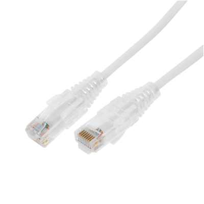 Cable de Parcheo Slim UTP Cat6A - 10 Metros (32.81 Pies) Blanco, Diámetro Reducido (28 AWG)