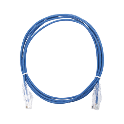 Cable de Parcheo Slim UTP Cat6 - 2 Metros (6.56 Pies) Azul Diámetro Reducido (28 AWG)