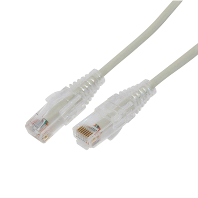 Cable de Parcheo Slim UTP Cat6A - 2 Metros (6.56 Pies) Gris, Diámetro Reducido (28 AWG)