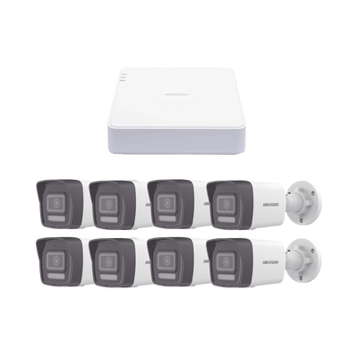 [KIPCV2M/8B] Kit IP 1080p (2 Megapixel) / NVR de 8 Canales con 8 Puertos PoE / 8 Cámaras IP Bala ColorVu Lite y Motion Detection 2.0 / Micrófono Integrado