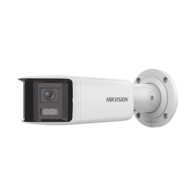 [DS-2CD2T47G2P-LSU/SL(C)] [FlexVu] [PROTECCIÓN ACTIVA] Bala IP Panorámica 4 Megapixel / 2 Lentes 2.8 mm (180°) / Imagen a Color 24/7 (ColorVu) / PoE / WDR 130° / IP67 / ACUSENSE / Luz Estroboscópica y Alarma Audible / 40 mts Luz Blanca / Micro SD