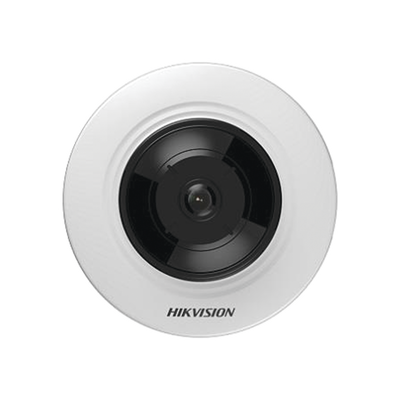 [DS-2CD2955G0-ISU] Mini Fisheye IP 5 Megapixel / Panorámica 180° - 360° / Microfono Integrado / 8 mts IR / Uso en Interior / PoE / Múltiples Vistas por iVMS-4200 / Alarmas I/O / Micro SD