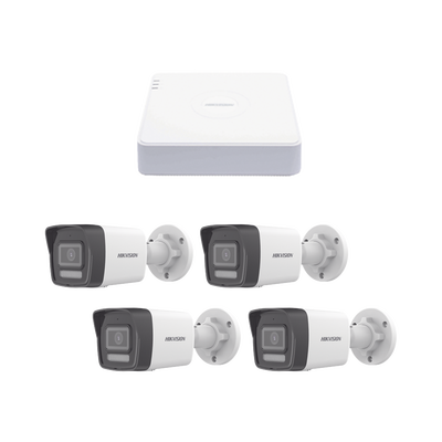 [KIPCV2M/4B] Kit IP 1080p (2 Megapixel) / NVR de 4 Canales con 4 Puertos PoE / 4 Cámaras IP Bala ColorVu Lite y Motion Detection 2.0 / Micrófono Integrado