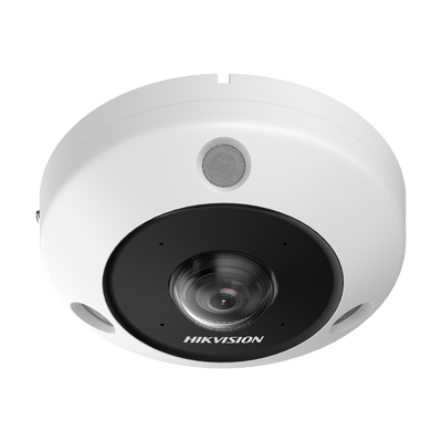 [DS-2CD6365G1-IVS] Fisheye IP 6 Megapixel / 180° - 360° / Dewarping / Heat Map / HEOP 2.0 / Conteo de Personas / IP67 / IK10 / 15 mts IR / Entrada y Salida de Audio y Alarma / Múltiples Vistas / Micrófono Integrado