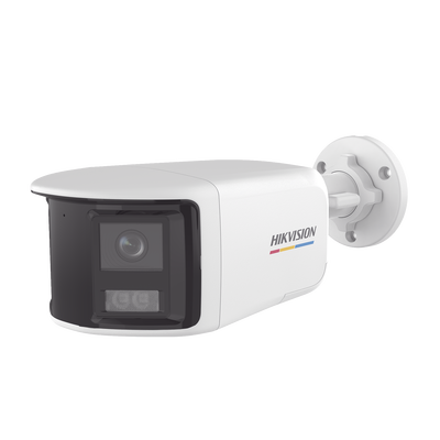 [DS-2CE12KF3TP-DLS] [ColorVu + Panoramica + Dual Light] Bala TURBOHD 3K (5 Megapixel) / Micrófono Integrado / Visión 180° / Imagen a Color 24/7 / 40 mts Luz Blanca + 40 mts IR / Exterior IP67 / WDR 