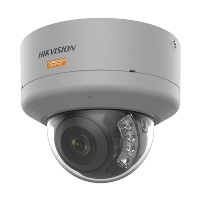 [Dual Light + ColorVu] Domo IP PTR 4 Megapixel / Lente 2.8 mm / Polimero Anticorrosivo (Ideal para Zonas Costeras o Alta Salinidad) / 40 Mts IR + 40 Mts Luz Blanca / 2 Micrófonos Integrados / WDR 130 dB / IP68 / IK10