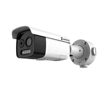 (HIKMICRO) Bala IP Bi-Espectral / Térmica (160 X 120 / 9.7 mm) + Óptica (5 MP / 12.4 mm) / GUANLAN AI / Detección Térmica de Incendios y Humos / Medición de Temperatura -20° a 150°C / ± 8°C Margen / VC