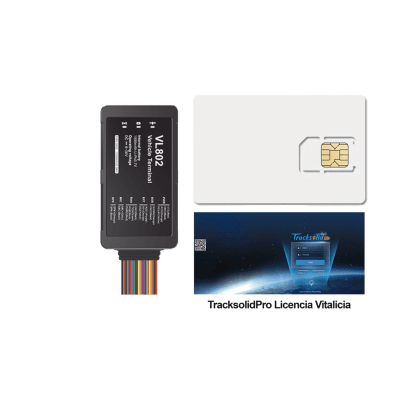 [VL802KIT] Kit localizador vehicular / 4G LTE / BLE / RS485 / Audio dos vias (requiere accesorios) / incluye SIM500MB2Y y Plataforma TrackSolidPro / Compatble con UL212 Sensor ultrasonico
