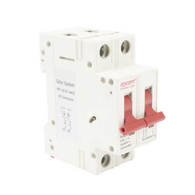 [FPV632PC20] Protección Térmica/ Interruptor 2P, 20 A,  Corriente Directa  800 Vcc para Aplicación Fotovoltaica Montaje Riel DIN