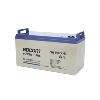 [PL120D12V2] Batería de respaldo 12 120 Ah AGM | Certificada UL94-HB Retardo a la flama básica | Ciclo profundo | Para uso en aplicaciones fotovoltaicas y de emergencia | Terminales T4 