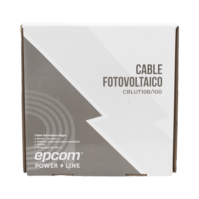 [CBL-UT-10B/100] Cable Fotovoltaico Negro / Cobre Estañado / 6 mm² (10 AWG) / 2000V / Rollo de 100m / / UL 4703 y TUV