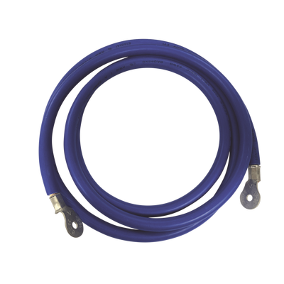 [CBL-2AWG-2.2B] Cable para Baterías,  2.2 m Azul Calibre 2 AWG con Terminales de Ojo en Ambos Extremos