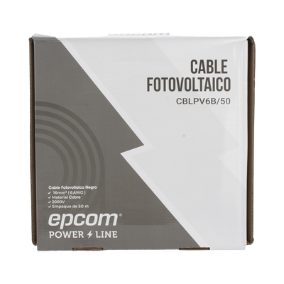 [CBLPV6B/50] Cable Fotovoltaico Negro / 16 mm² ( 6 AWG) / Material COBRE / 2000V / Rollo de 50 m