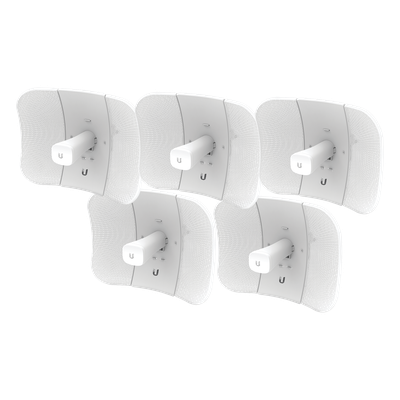 Kit de 5 LiteBeam 2x2 MIMO airMAX AC GEN2 CPE hasta 450 Mbps, 5 GHz (5150 - 5875 MHz) con antena integrada de 23 dBi