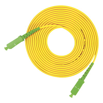 Jumper de Fibra Óptica Monomodo SC/APC-SC/APC Simplex, Color Amarillo, 3 Metros (9.84 Pies)