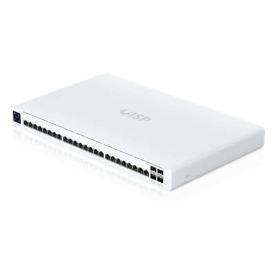 [UISP-S-PRO] UISP Switch Pro – Switch PoE de 220 W (27 V) con 24 Puertos GbE, 16 Puertos PoE Pasivo 27 V y 4 Puertos SFP+ 10G