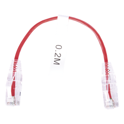 [LP-UT6-020-RD28] Cable de Parcheo Slim UTP Cat6 - 20 cm (7.87 Pulgadas) Rojo Diámetro Reducido (28 AWG)