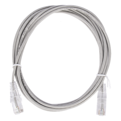 [LP-UT6-200-GY28] Cable de Parcheo Slim UTP Cat6 - 2 Metros (6.56 Pies) Gris Diámetro Reducido (28 AWG)