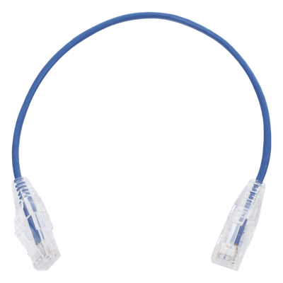 [LP-UT6-030-BU28] Cable de Parcheo Slim UTP Cat6 - 30 cm (11.81 Pulgadas) Azul Diámetro Reducido (28 AWG)