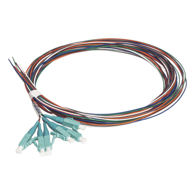 [LP-FO-MM-PIG-06-LC] Kit de 6 Pigtails LC Multimodo OM3 50/125, Conectores Aqua, 2 Metros (6.56 Pies)