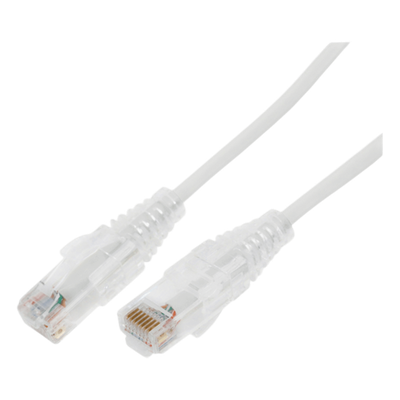 [LP-UT6A-200-WH28] Cable de Parcheo Slim UTP Cat6A - 2 Metros (6.56 Pies) Blanco, Diámetro Reducido (28 AWG)