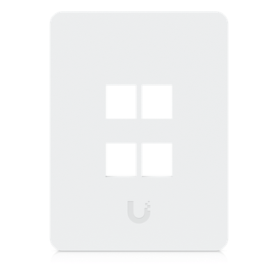 [UACC-WP-KEYSTONE-V-4P] Placa de Pared Vertical Universal para Keystone de 4 Puertos con Cubierta Pintable, Acabado Personalizable, Paquete con 4 Piezas