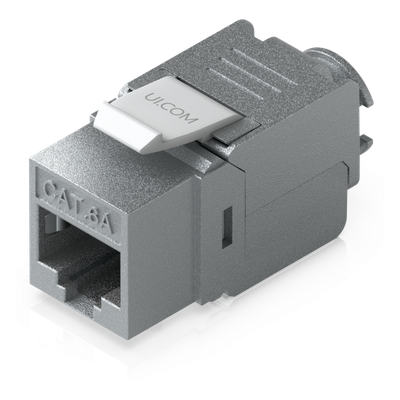 [UACC-KEYSTONE-JACK-C6A] Keystone Jack Cat6A Tipo Toolless para Terminación sin Herramientas, Instalación Snap-In en Patch Panel, Paquete con 12 Piezas
