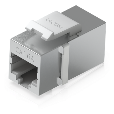 [UACC-KEYSTONE-COUPLER-C6A] Keystone Coupler Cat6A Pass-Through para Cable Ethernet Preterminado, Instalación Snap-In en Patch Panel, Paquete con 12 Piezas
