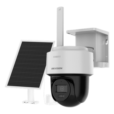 [DS-2CFSP4/4G/LA] Kit Solar IP All in One / AOV / PT IP 4 Megapixel / Lente 2.8 mm / Panel Solar + Batería de Litio 9000 mAh / 4G LTE / Audio Bidireccional / Dual Light 30 m / IP66 / Micro SD