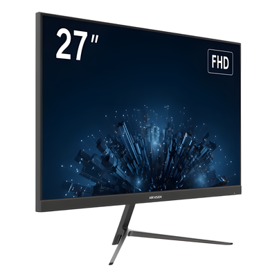 [DS-D5027F3-2P2S] Monitor LED Full HD (1080p) de 27" / Bocinas Integradas / 100 Hz / Ideal para CCTV, Oficina y Hogar / Entrada HDMI-VGA / VESA (100 X 100) / Uso 24/7 / IPS / Ultra Delgado