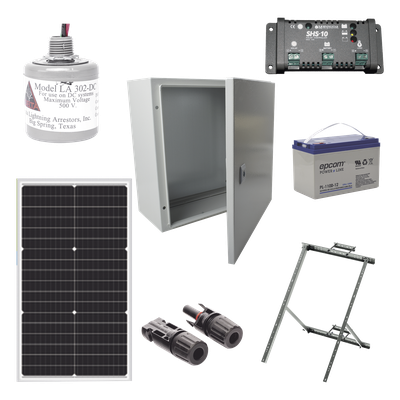 [PL12K] Kit Solar de 12 Vcc para alimentar energizador de cerca electrificada. Instalación de panel en poste. 